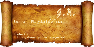 Geher Magdaléna névjegykártya